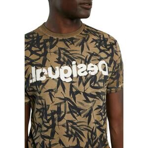 Desigual​ Short-sleeved Men’s T-shirt CESARION (brown) Sz S Floral Print